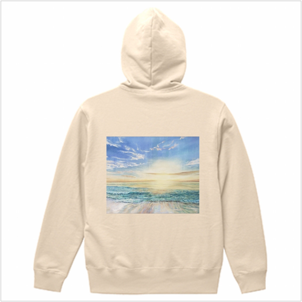 『今日を想う』ジップアップパーカー ナチュラル