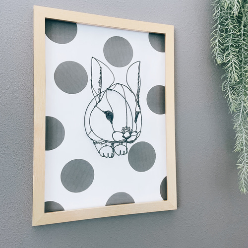 ワイヤーアート ＂うさぎ＂ No.14 〖受注制作〗 立体・オブジェ