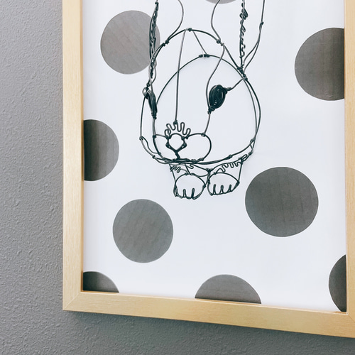 ワイヤーアート ＂うさぎ＂ No.14 〖受注制作〗 立体・オブジェ