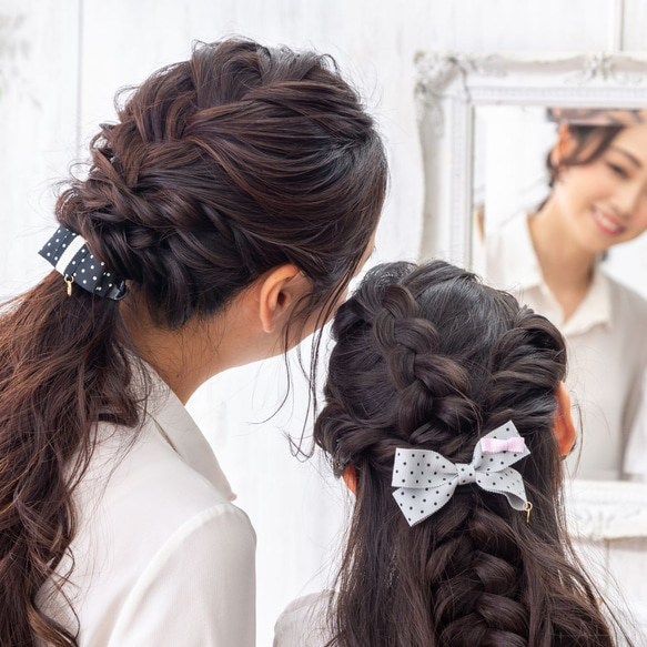 ドットミニリボンゴム　【キッズ　子ども　ヘアゴム　リボン　ガーリー　かわいい　プレゼント】 10枚目の画像