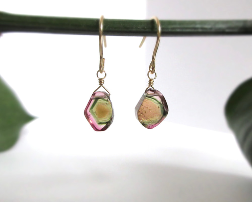 10月の誕生石】8mm粒「ウォーターメロントルマリン」スライス14kgf