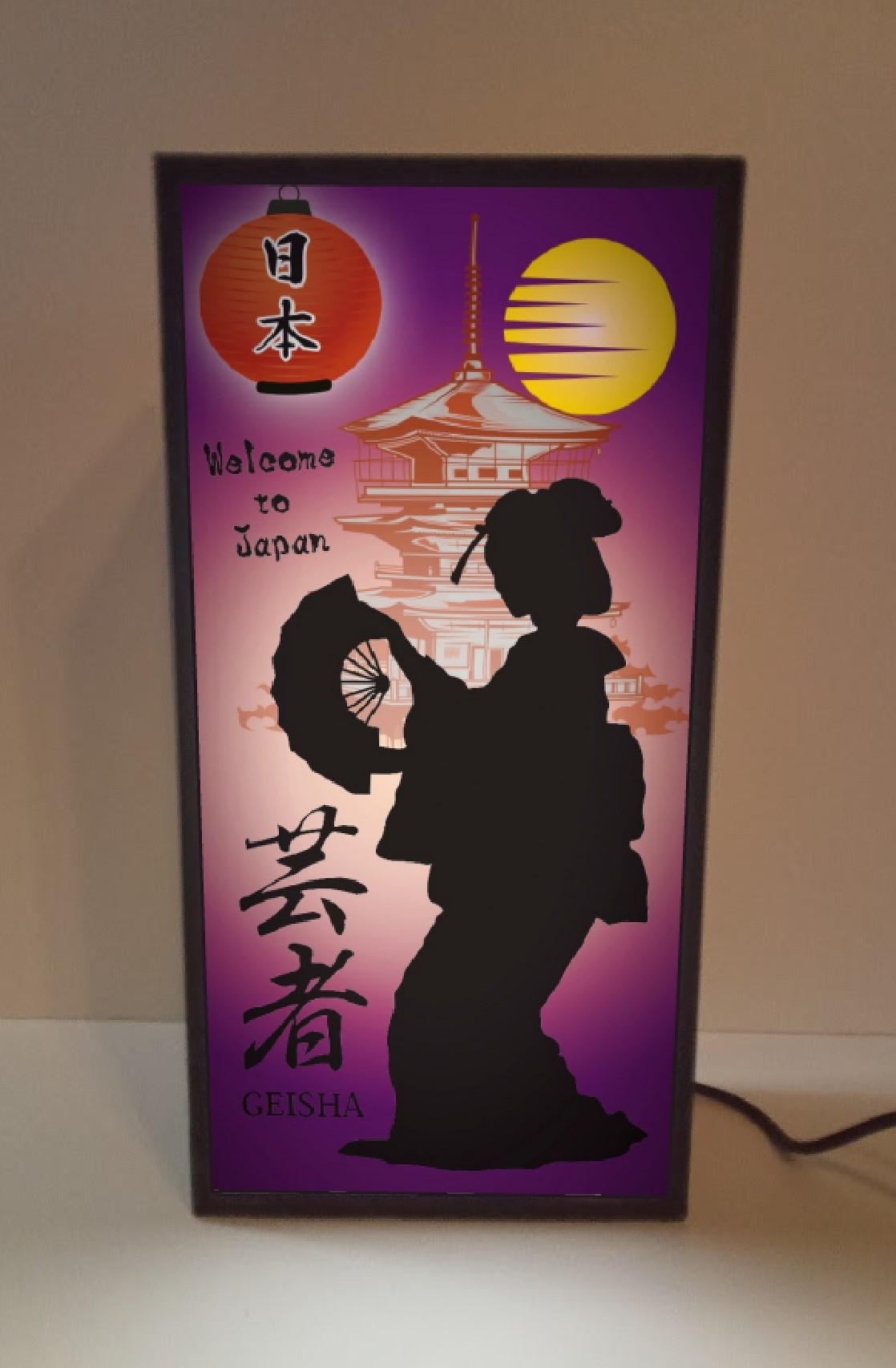芸者 舞妓さん 日本 ジャパン お土産 プレゼント ミニチュア サイン ランプ 看板 置物 雑貨 ライトBOX