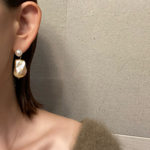 オイスターパール　バロックパールピアス　イヤリング オイスターバロックパールピアスL [ イヤリング / ピアス 選択可