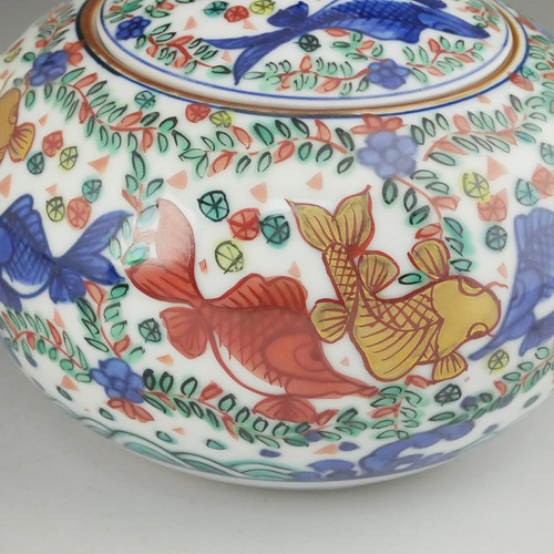 ◇商品番号 12847 万暦赤絵魚藻紋急須 春晃 ポット・急須 松韻堂