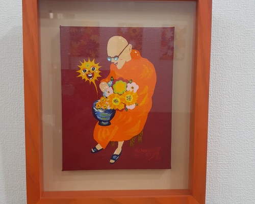 坊主とひまわり 絵画 小楠アキコ 通販 14820942｜Creema(クリーマ)