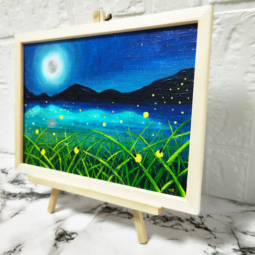 油絵 絵画 【ほたるの里】 絵画 HR 通販 14820945|Creema 油絵 絵画 【ほたるの里】 絵画 HR 通販 14820945|Creema