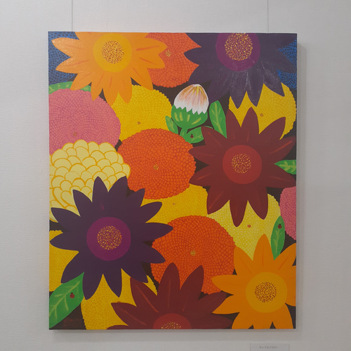 ミックスフラワー秋 画家 小楠アキコ作品 絵画 小楠アキコ 通販 