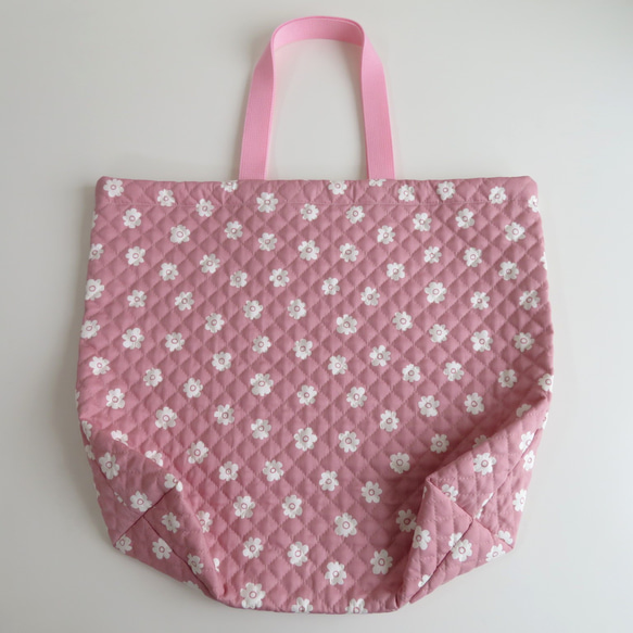 ■キルティング■小さなお花《くすみピンク》のお布団バッグ 12枚目の画像