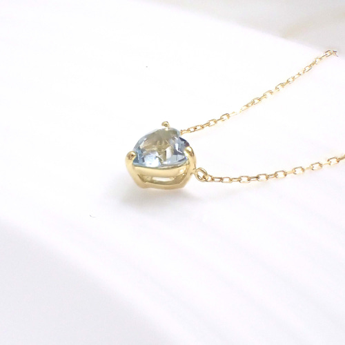 K18 アクアマリンハートシェイプ<宝石を楽しむネックレス K18 アクアマリンハートシェイプ<宝石を楽しむネックレス