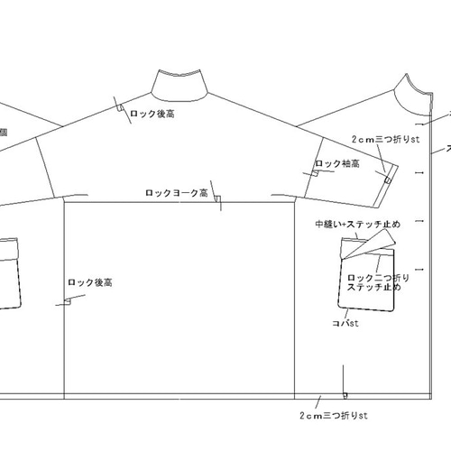 Aライントップス　専用型紙あり 型紙 AラインBIGコート A042-P レディース 型紙 cobacagari 通販