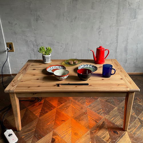 Wild&Free長方形こたつ】90×60/90×70cm 年中使える ローテーブル 無垢