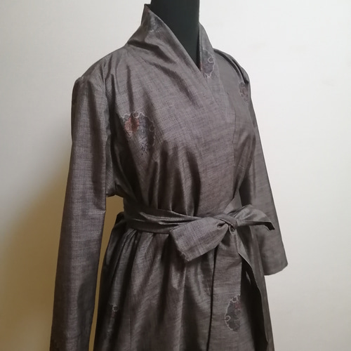 SOLD 着物リメイク コートワンピース 大島紬 ワンピース さらあお 通販