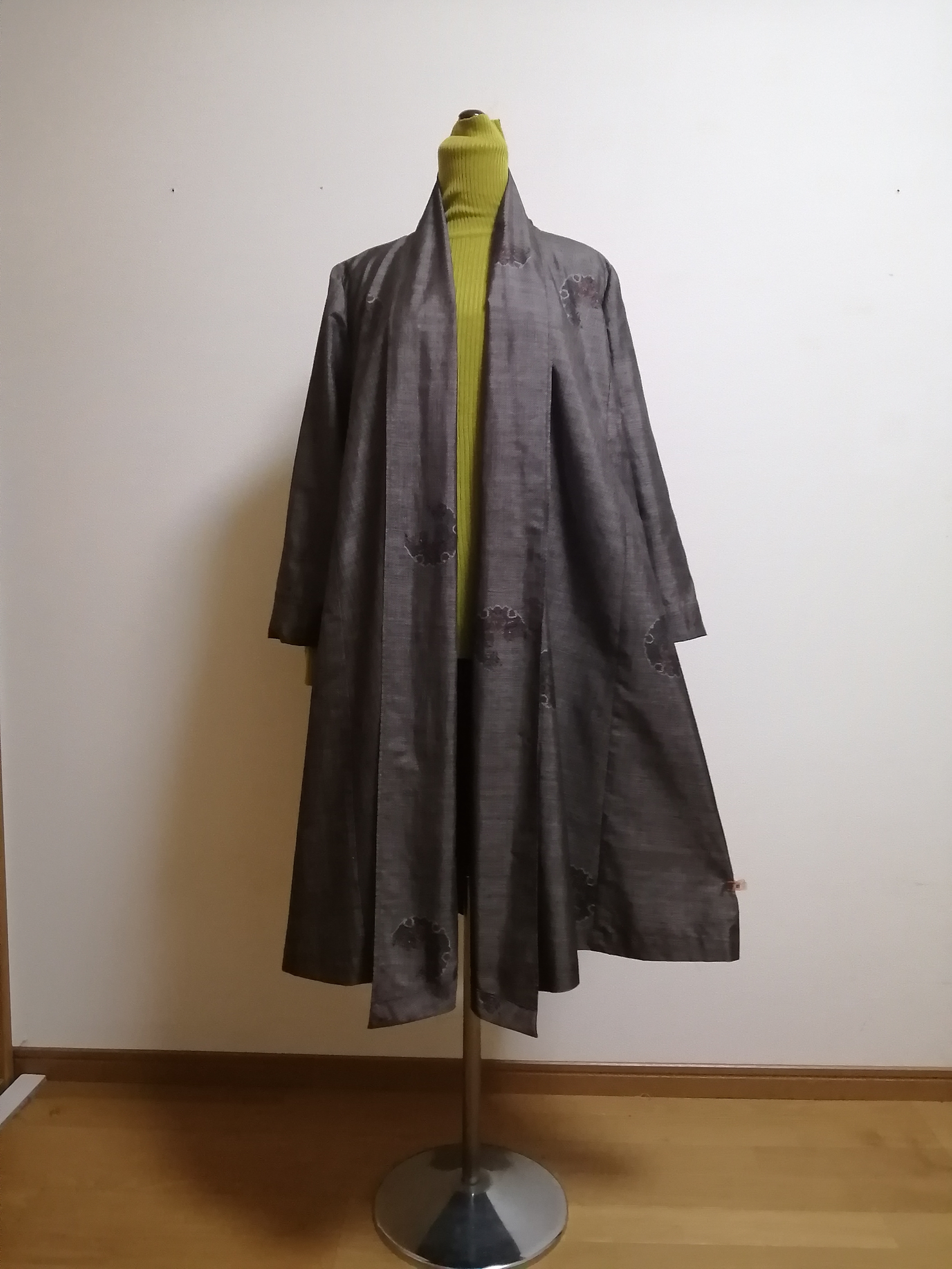 SOLD 着物リメイク コートワンピース 大島紬 ワンピース さら