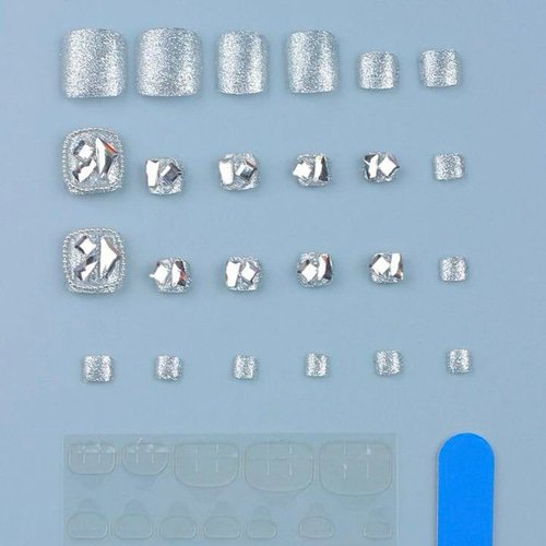 N269》既成ネイルチップ24枚セット フット ペディ 埋めつくし