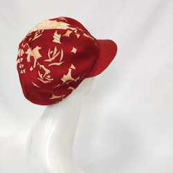 Kimono wide-brimed hat: monotone rose, kimono remake, kimono hat 第7張的照片