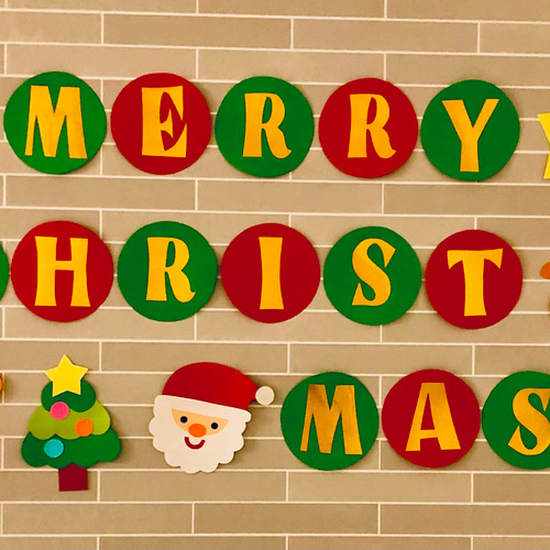 壁面飾り メリークリスマス文字ver. 生地 Saki's factory☆ 通販