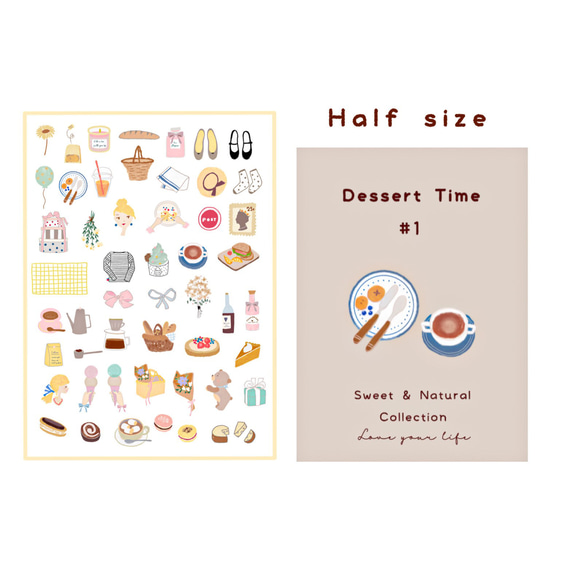 再販フレークシール　☆Dessert time #1ハーフサイズ☆　 1枚目の画像