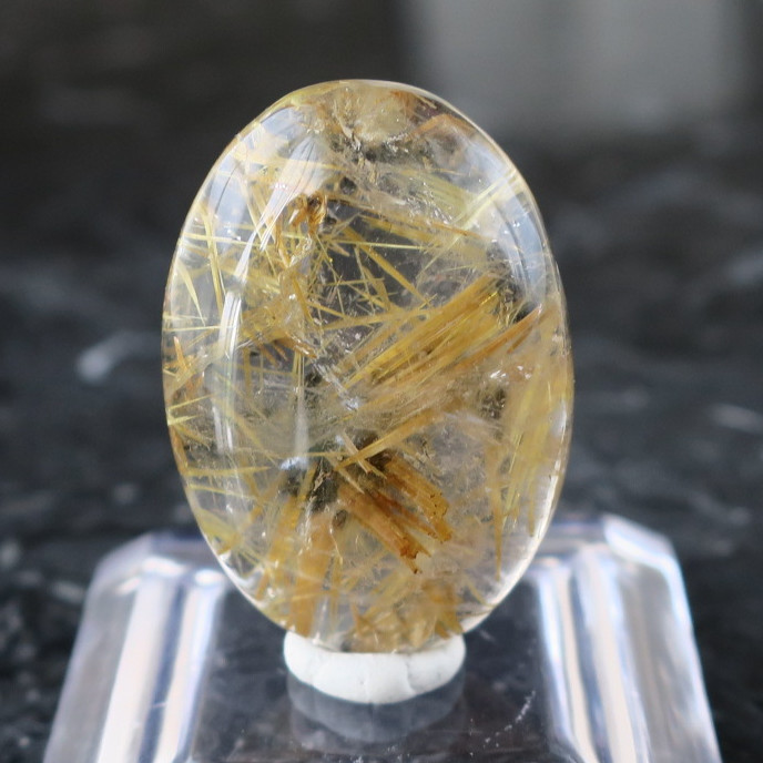 太陽ルチルクォーツルース　オーバル　カボション　25mm　5.50g ｜ハンドメイド素材