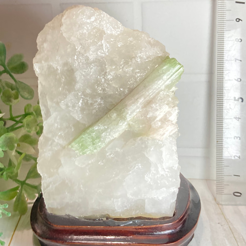 グラデーション ピンク グリーン トルマリン ラフストーン 原石 置物