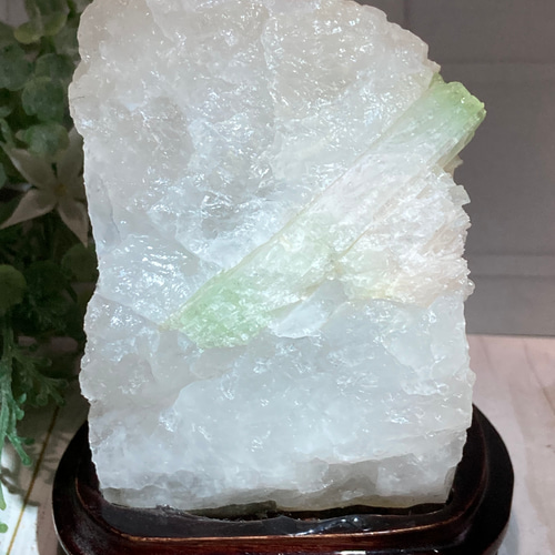 グラデーション ピンク グリーン トルマリン ラフストーン 原石 置物