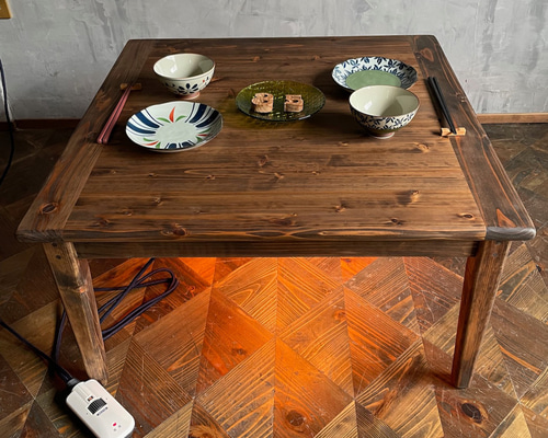 Wild&Free正方形こたつ】72×72/80×80cm 年中使える ローテーブル 無垢