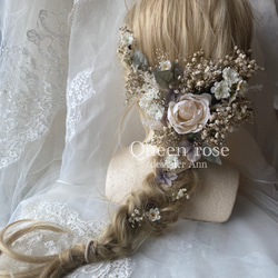 【送料無料】Queen rose ナチュラル&アースカラー　ヘッドドレス 6枚目の画像