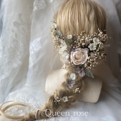 【送料無料】Queen rose ナチュラル&アースカラー　ヘッドドレス 5枚目の画像
