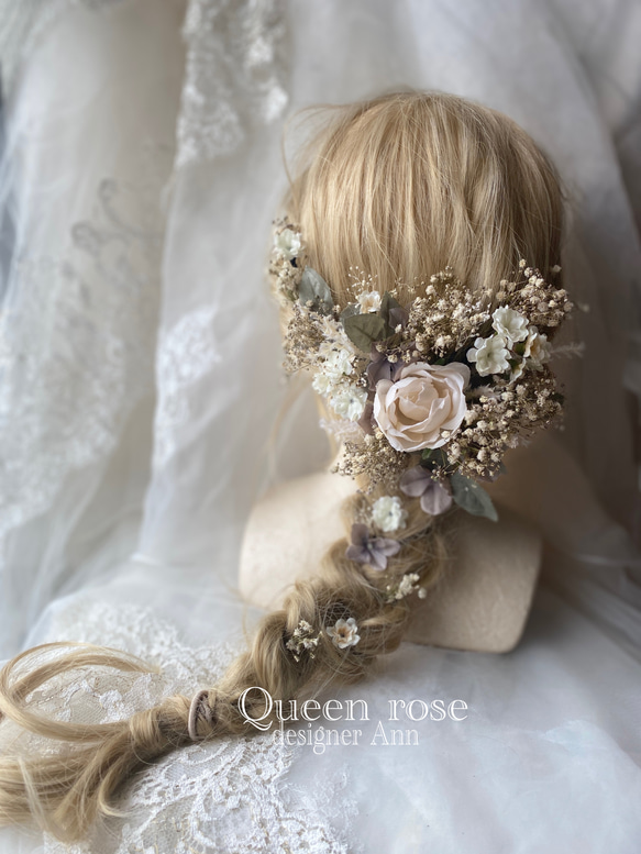 【送料無料】Queen rose ナチュラル&アースカラー　ヘッドドレス 5枚目の画像