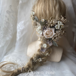 【送料無料】Queen rose ナチュラル&アースカラー　ヘッドドレス 3枚目の画像