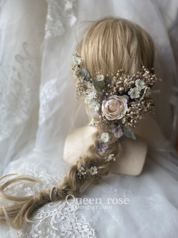 【送料無料】Queen rose ナチュラル&アースカラー　ヘッドドレス 3枚目の画像