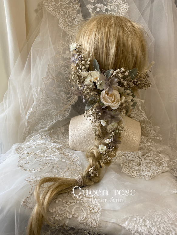 【送料無料】Queen rose ナチュラル&アースカラー　ヘッドドレス 9枚目の画像