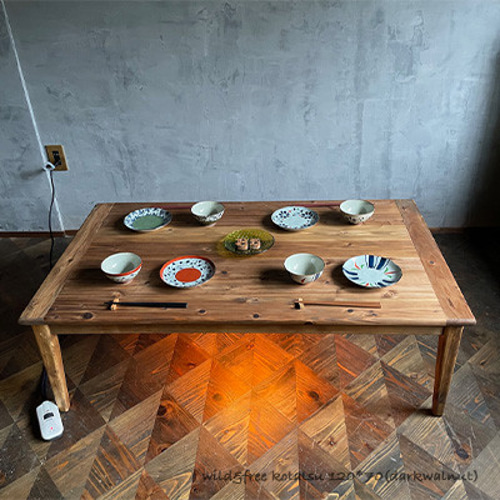 Wild&Free長方形こたつ】120×70cm 年中使えるローテーブル 無垢材