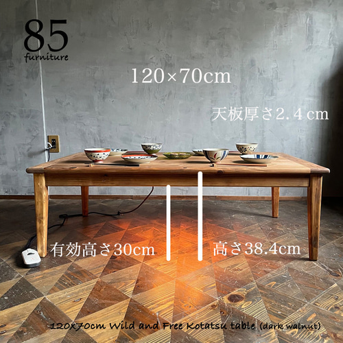 Wild&Free長方形こたつ】105×60cm/120×70cm 年中使えるローテーブル