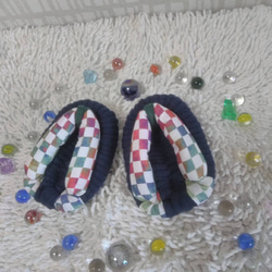 *Nunozori (足部) 格子花紋保健品涼鞋 第4張的照片