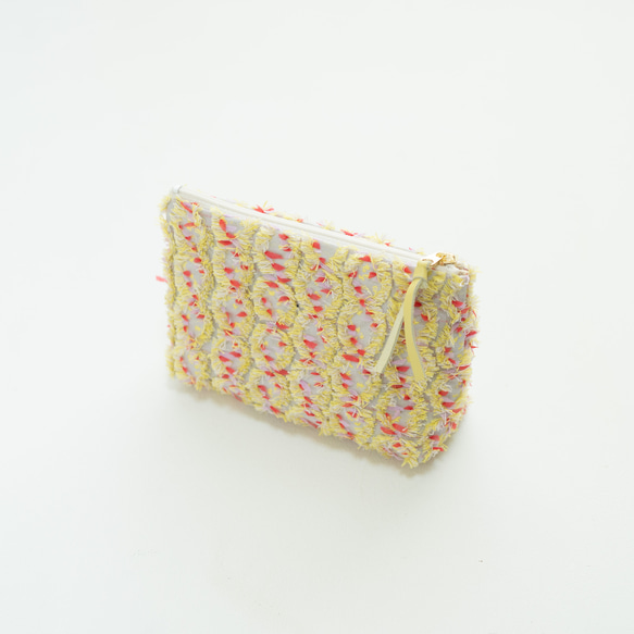 蓬鬆三角角袋&lt;Lemonade&gt;桐生切提花編織 第2張的照片