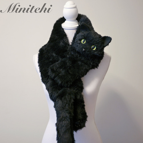 ユ*ロ様 黒猫マフラー フェイクファー フェイクファーねこマフラー（82166401） | Rose Tiara (Women