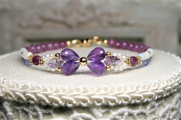 k18 ブレスレット アメジスト ルビー Gentleman〉K18WG/カラー