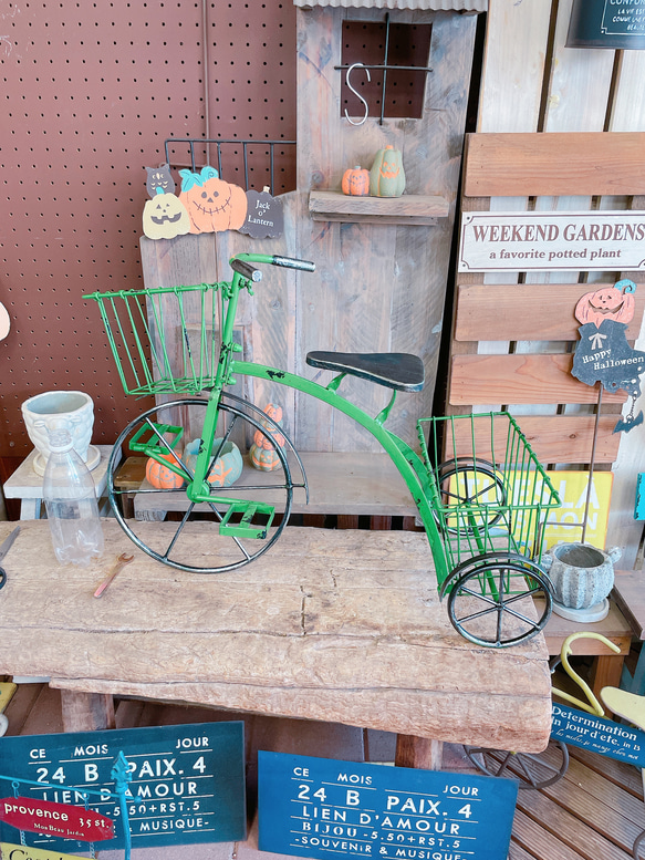 ラスト！グリーン系！かっこいい自転車【インテリア雑貨ジャンク