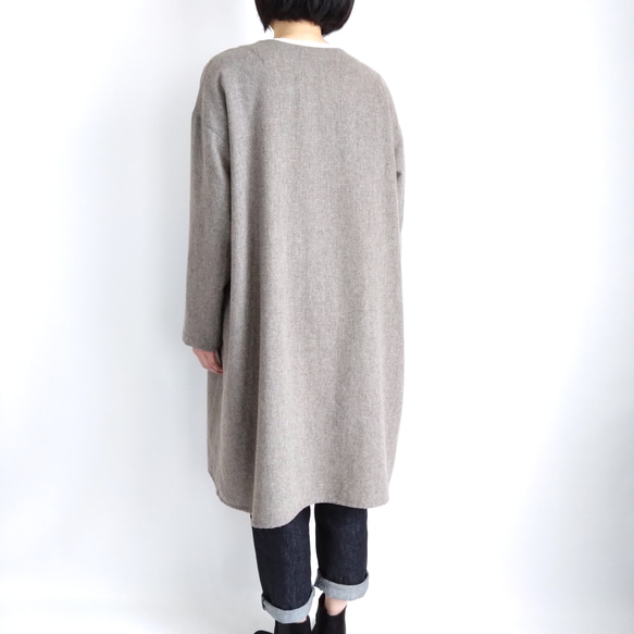 再販 × 47！ 新！エターミンウールのロングカーディ３  mix beige gray 11枚目の画像