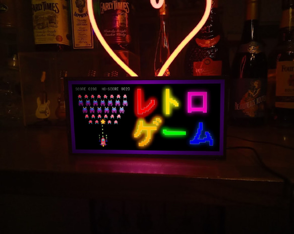 GAME レトロゲーム ゲームセンター ゲームルーム 昭和レトロ ミニチュア 電飾看板 看板 置物 雑貨 ライトBOX 6枚目の画像