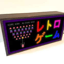 GAME レトロゲーム ゲームセンター ゲームルーム 昭和レトロ ミニチュア 電飾看板 看板 置物 雑貨 ライトBOX 4枚目の画像