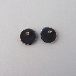 2tone 耳環▫️ NAVY × GREY / 刺繡耳環 高級時裝刺繡 Luneville 刺繡 第6張的照片