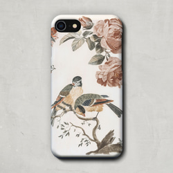 スマホケース / ヨハン・テイラー「アオガラとヨーロッパシジュウカラ」 iPhone 全機種対応 小鳥 野鳥 花 レトロ 3枚目の画像