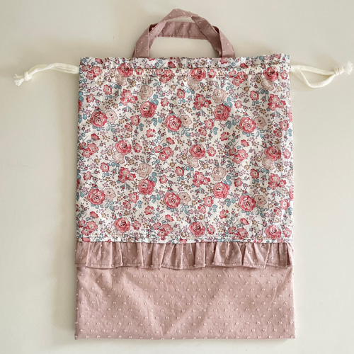 専用です　　お着替え袋　リバティ　フェリシテ　30×40cm リバティ フェリシテ 巾着袋 お着替え袋 給食袋 体操服袋・お着替え袋