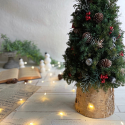 大人可愛いクリスマスツリー＊40cm＊プリザーブド&白樺の卓上サイズ 10枚目の画像