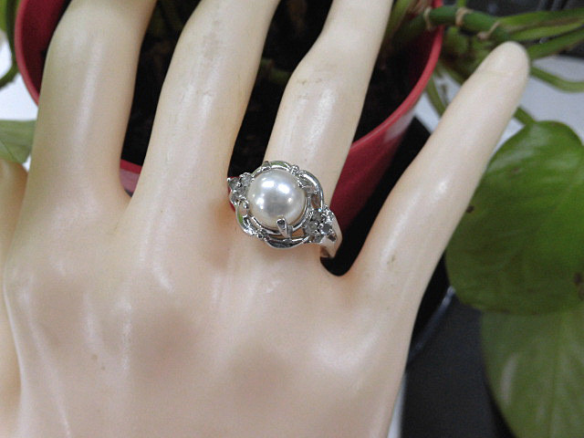 天然石 本真珠(パール)リング15号　　230908074