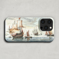 スマホケース / ヨハン・テイラー「穏やかな海の上の船」 iPhone 全機種対応 海 船 絵画 レトロ 個性的 2枚目の画像
