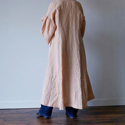 European linen coat dress (milk tea) 15枚目の画像