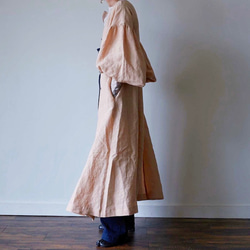 European linen coat dress (milk tea) 17枚目の画像