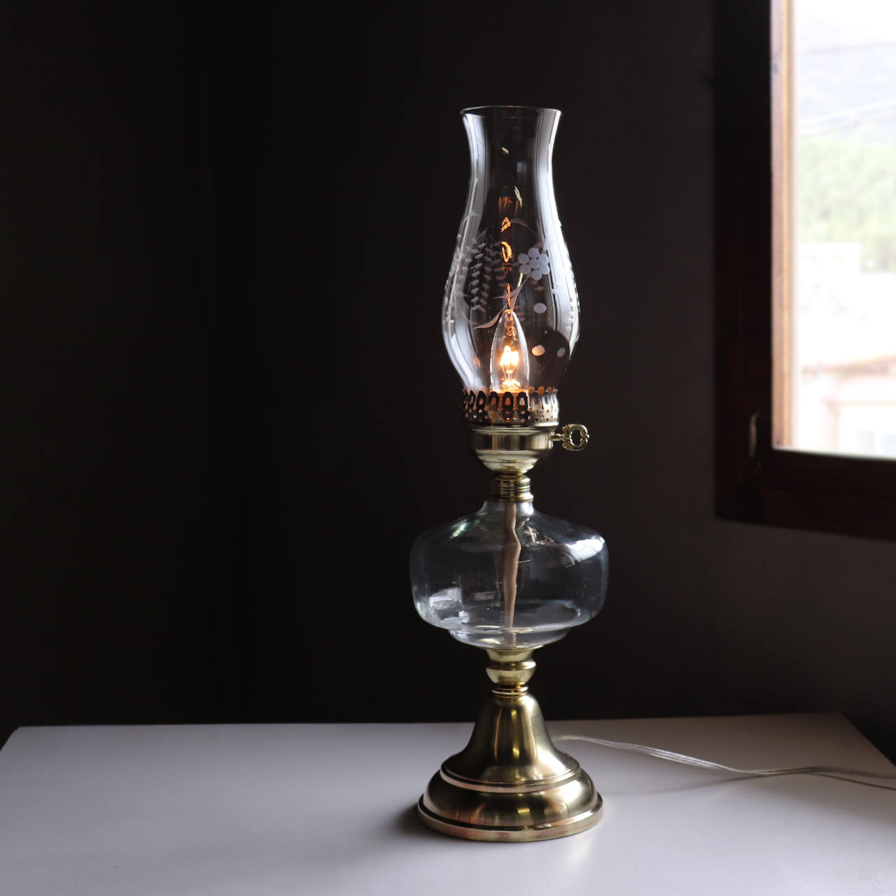 【美品】アートグラス オイルランプ 一輪挿し、ヴィンテージ、アンティーク 【美品】アートグラス オイルランプ 一輪挿し、ヴィンテージ、アンティーク